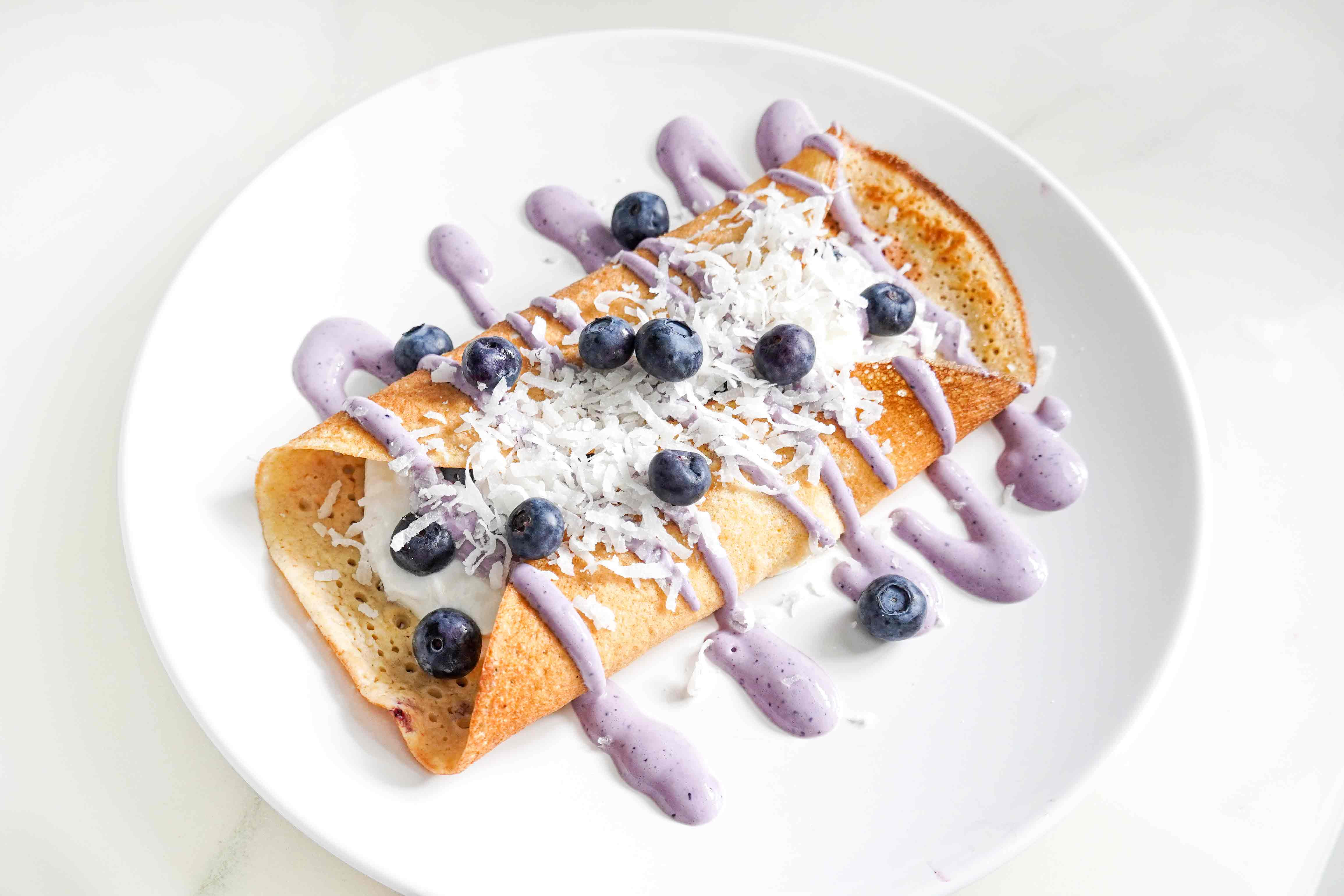 Blueberry Coconut Crepes